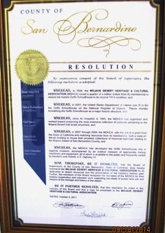 San Bernardino County Board of Supervisors resolution